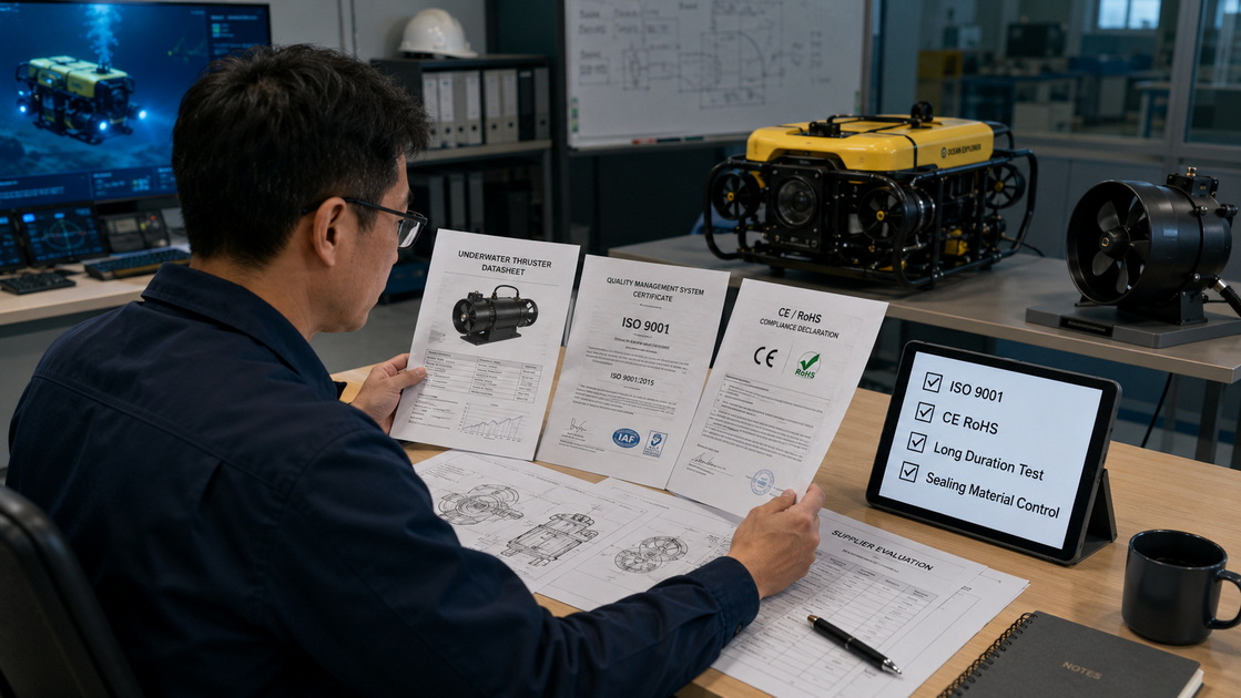 Underwater Thruster Supplier Evaluation Checklist Underwater Thruster Supplier Evaluation Checklist
