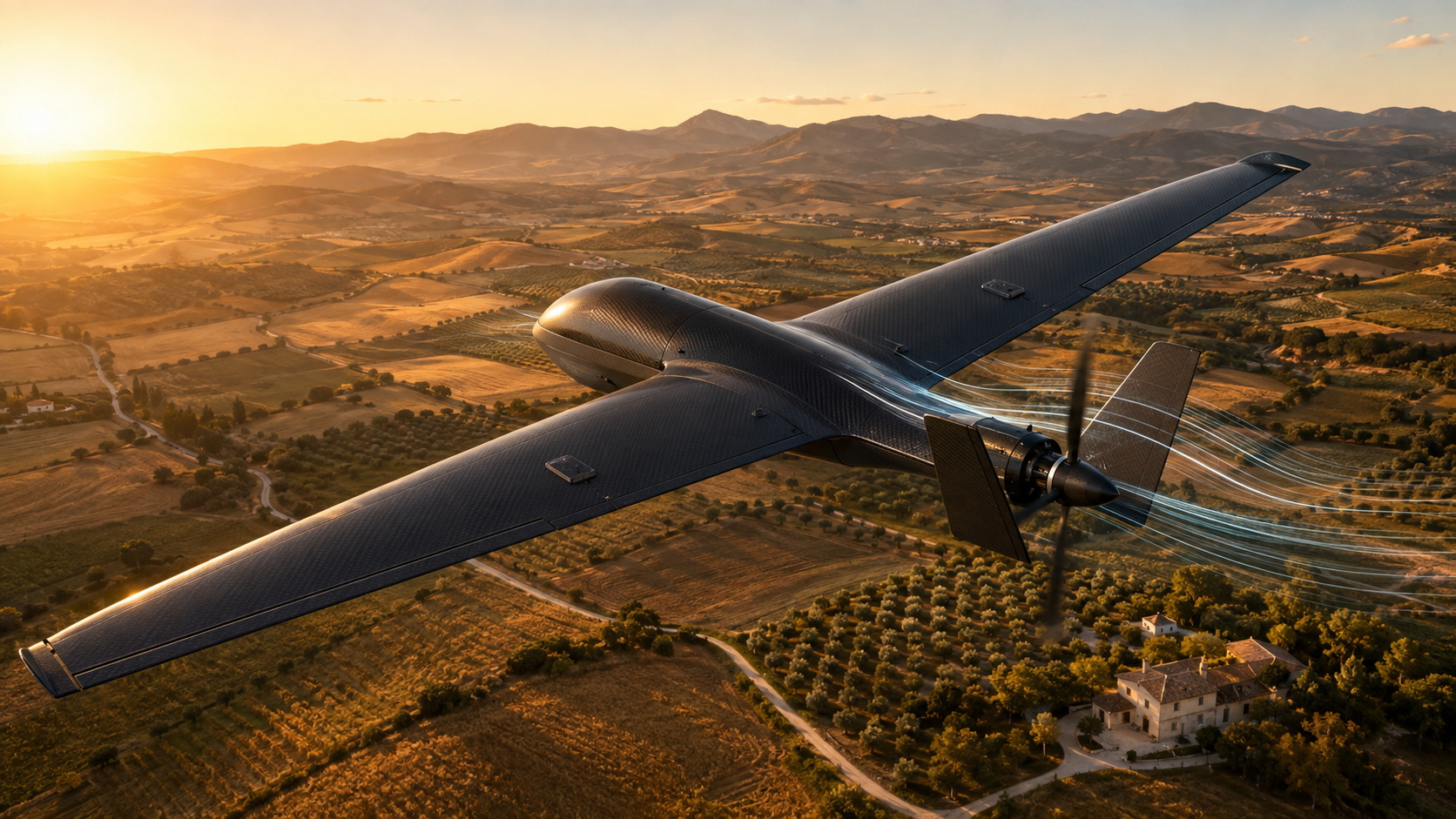 Fixed Wing UAV Motor In Flight Fixed Wing UAV Motor In Flight