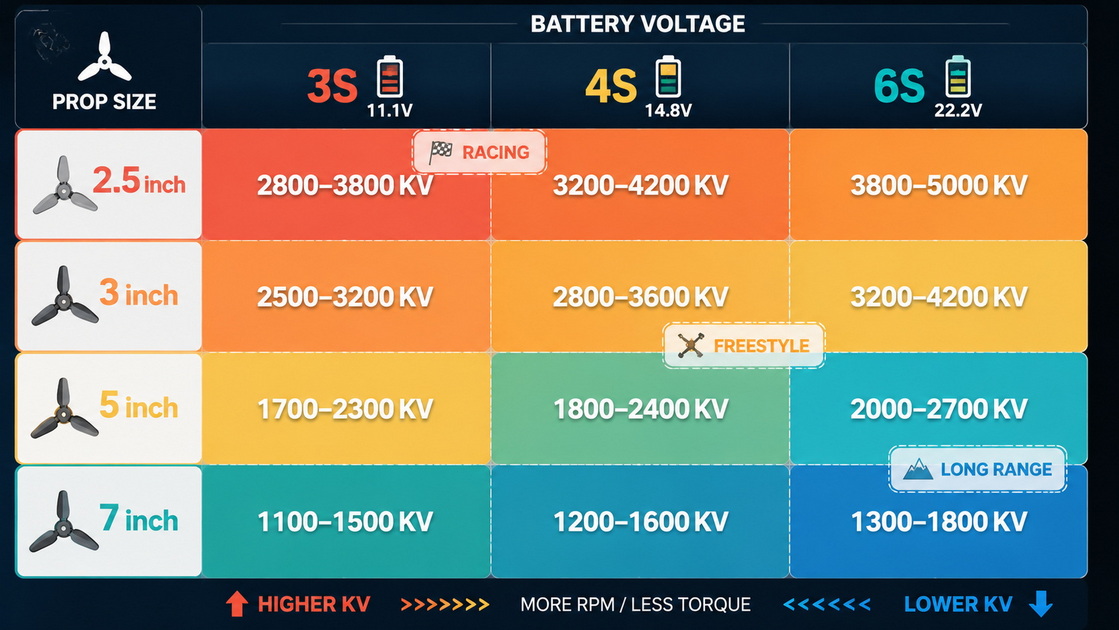 KV Voltage And Prop Size Map KV Voltage And Prop Size Map