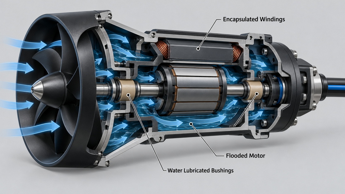 Underwater Thruster Flooded Motor Construction Underwater Thruster Flooded Motor Construction