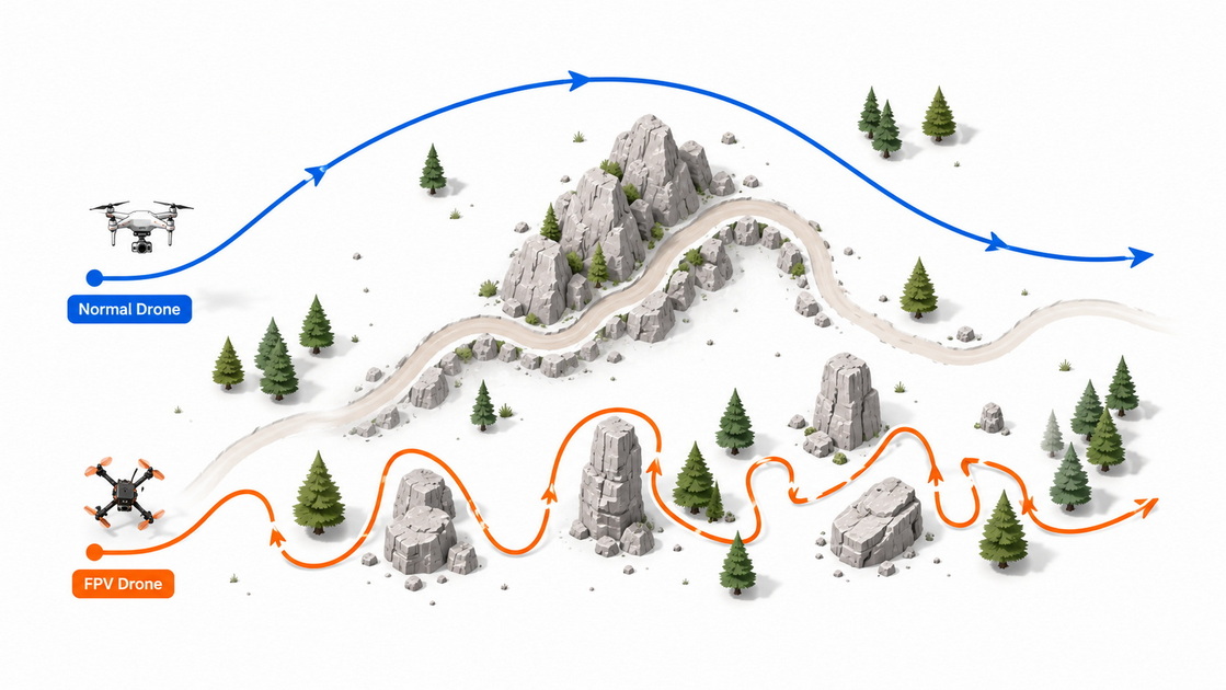 FPV Flight Path Versus Normal Flight Path FPV Flight Path Versus Normal Flight Path