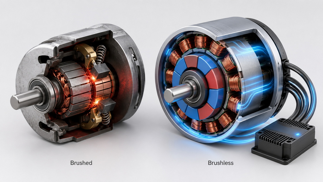 Brushless Vs Brushed Motor Cutaway Brushless Vs Brushed Motor Cutaway