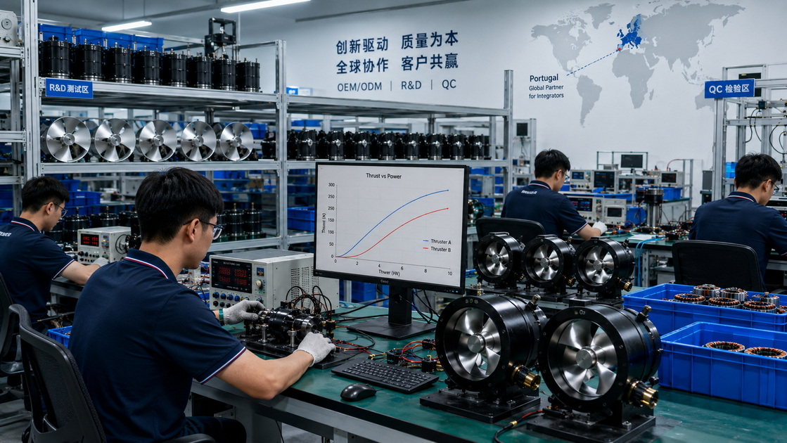 Brushless Motor Underwater Thruster OEM Production Line Brushless Motor Underwater Thruster OEM Production Line