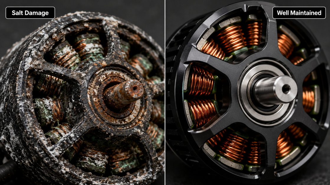 FPV Motor Salt Damage Comparison FPV Motor Salt Damage Comparison