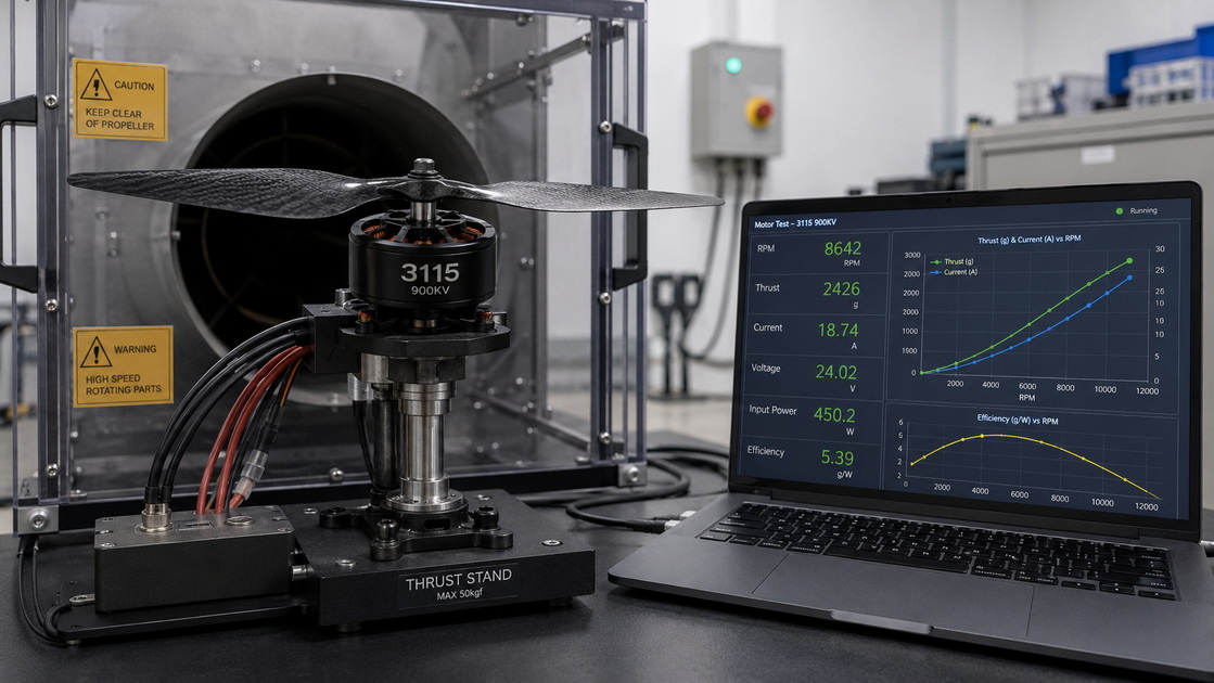 Drone Motor Test Bench Measurement Drone Motor Test Bench Measurement