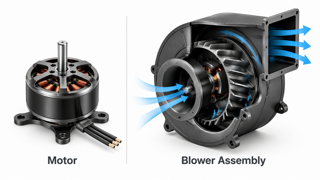 Standalone Motor And Integrated Blower Comparison Standalone Motor And Integrated Blower Comparison
