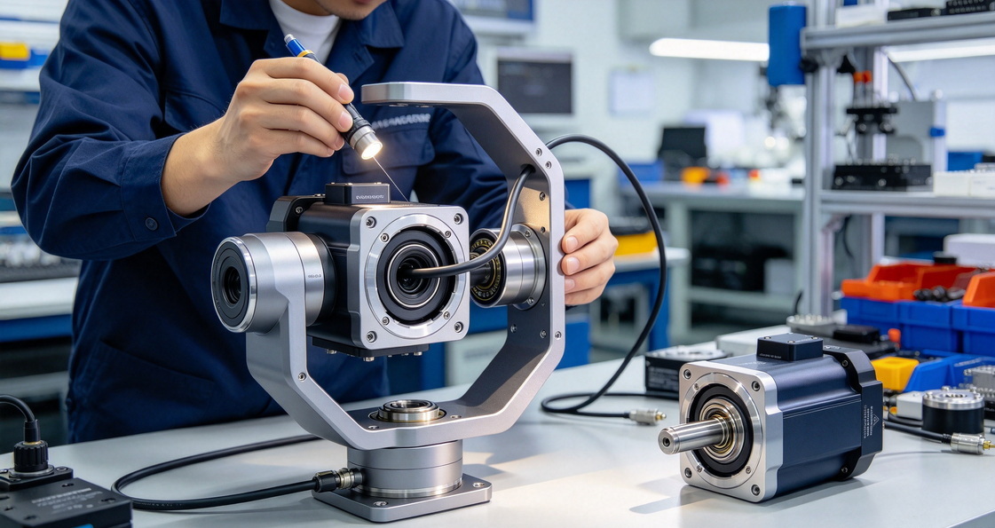 Integrated Gimbal Axis And Cable Routing Inspection