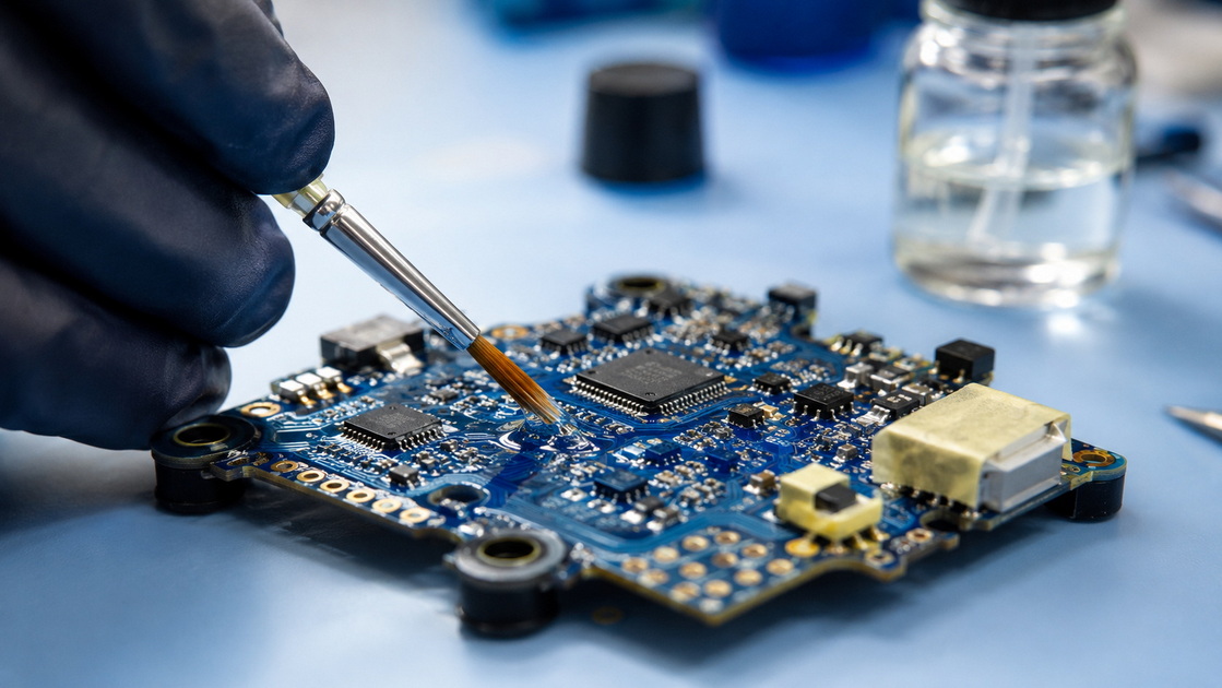 Applying Silicone Coating To FPV Board