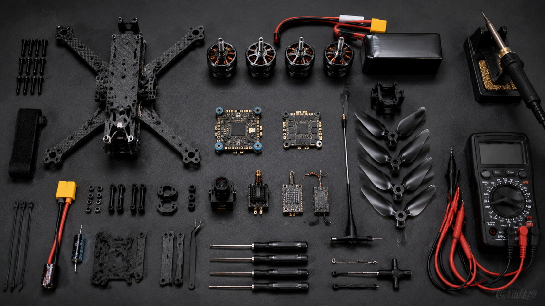 Custom FPV Drone Parts Layout Custom FPV Drone Parts Layout