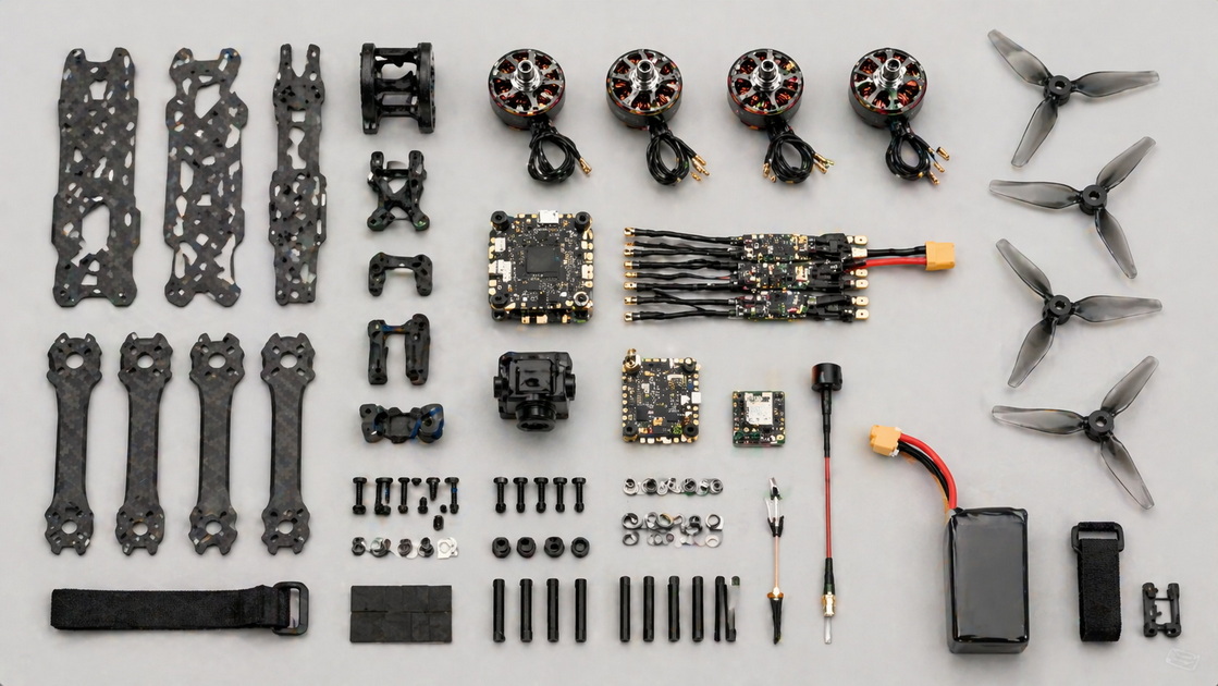 Five Inch FPV Parts Layout