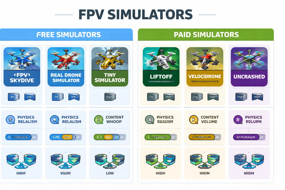 Free And Paid FPV Simulator Comparison