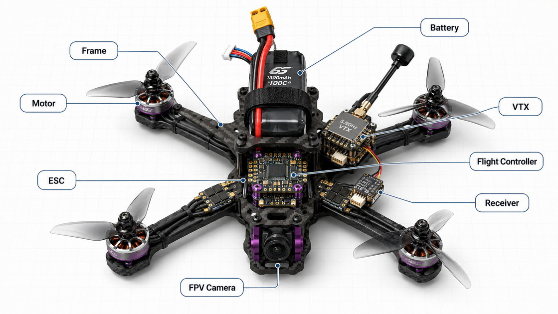 FPV Drone Parts Diagram