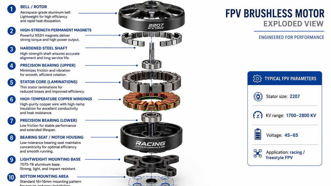 FPV Drone Motor Technical Anatomy