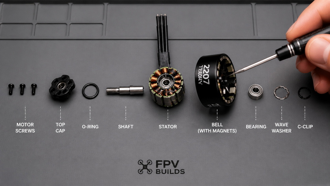 FPV Motor Deep Cleaning Exploded View