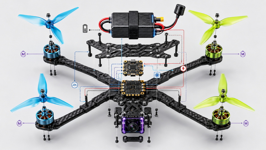 Racing Drone Power System Layout