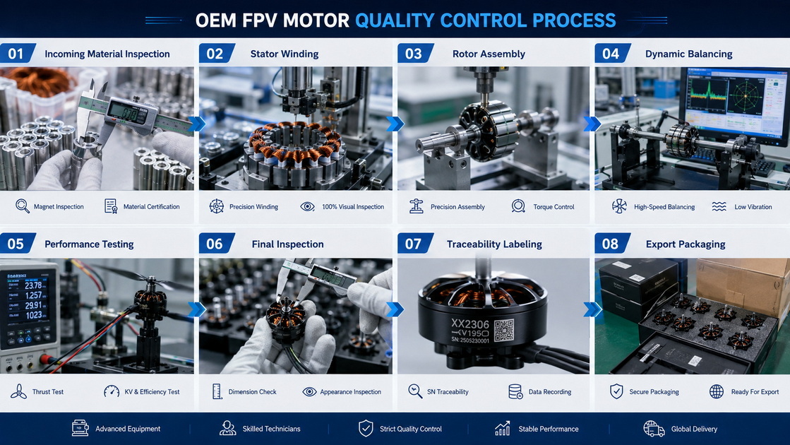 OEM FPV Motor Quality Control Process