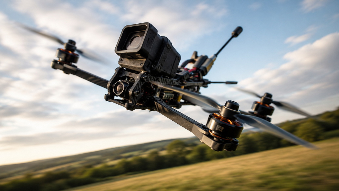 FPV Drone Motor In Flight