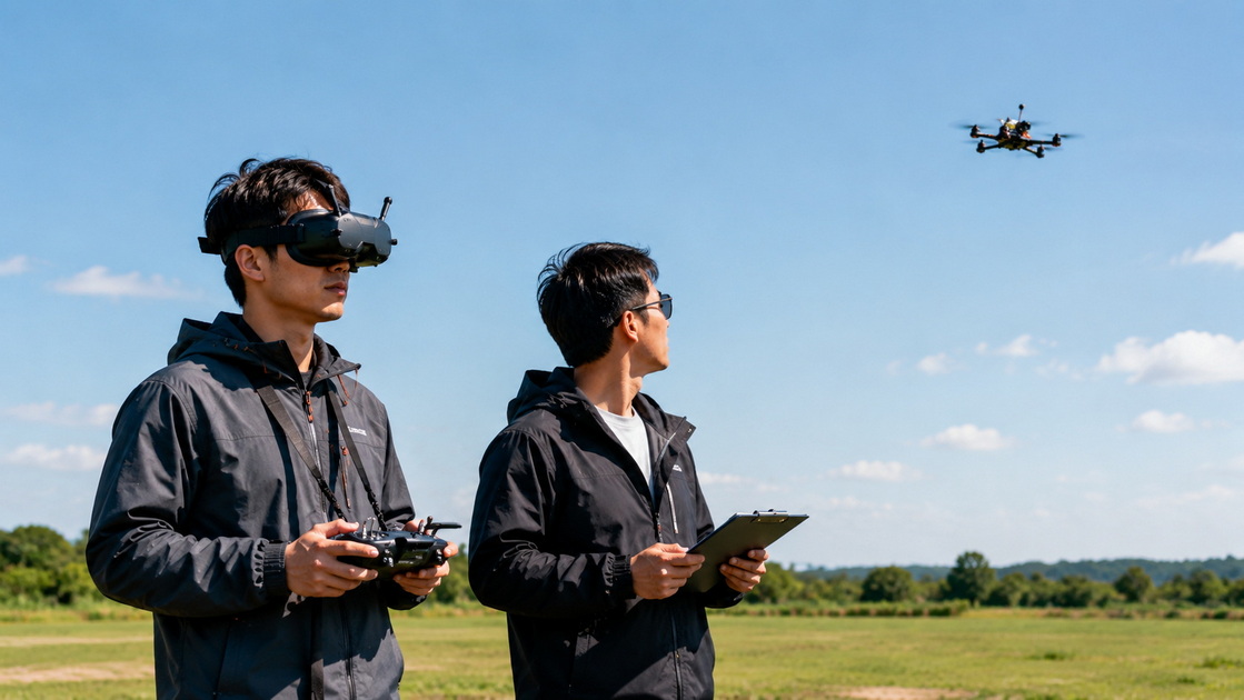 FPV Pilot And Spotter In Action